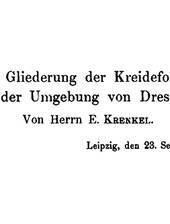 E. Krenkel über die Kreide der Dresdner Umgebung
